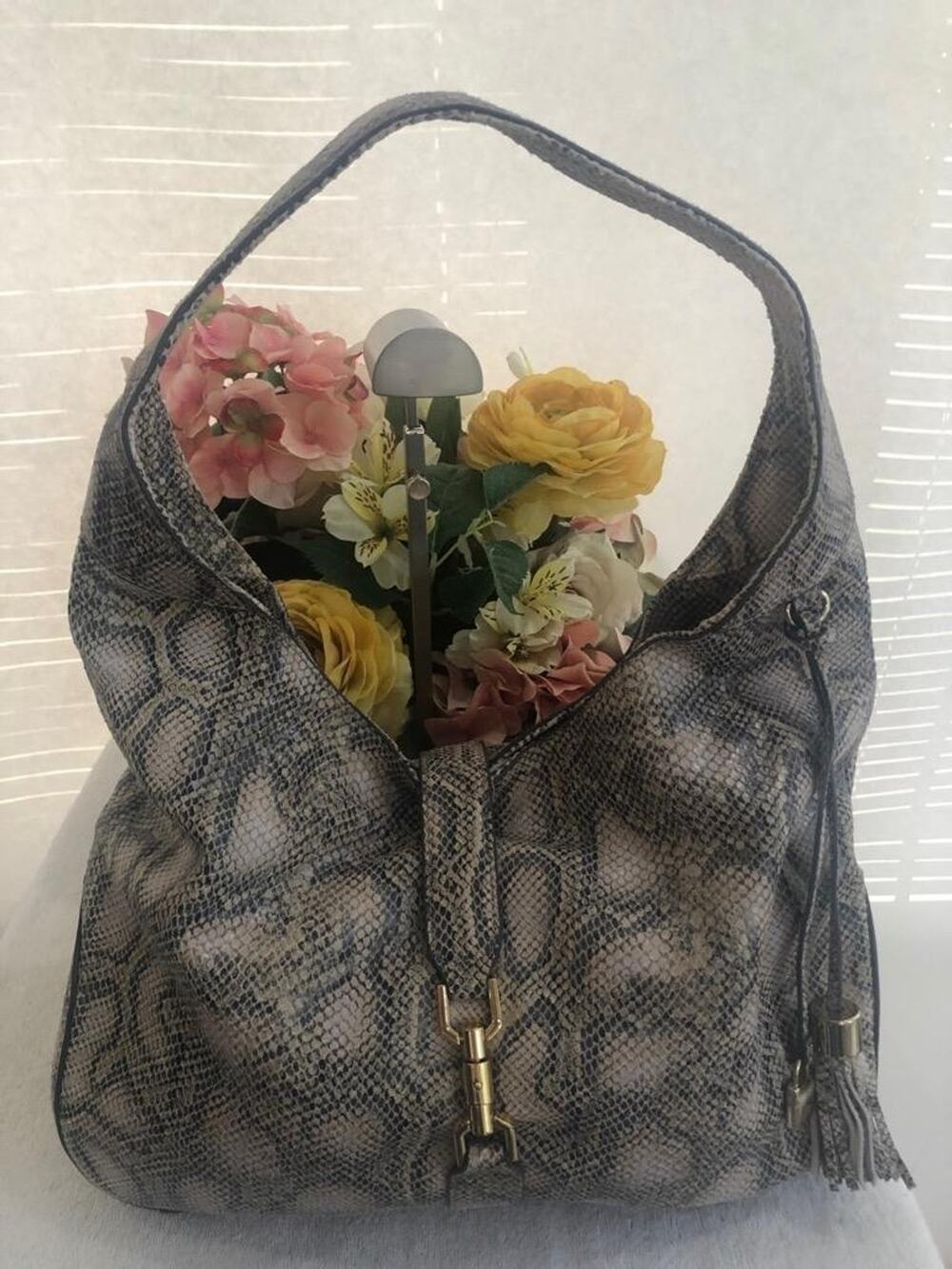 G.I.L.I. Classic PYTHON SNAKE Leather Hobo- Verona BAG PURSE (120